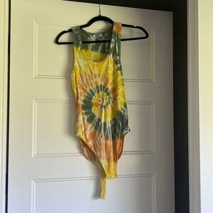 Agolde women’s tie die bodysuit tank